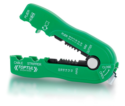 Стриппер многофункциональный для зачистки и резки провода 0.8-2.6 мм TOPTUL DIDA1020 Стриппер многофункциональный для зачистки и резки провода 0.8-2.6 мм TOPTUL DIDA1020